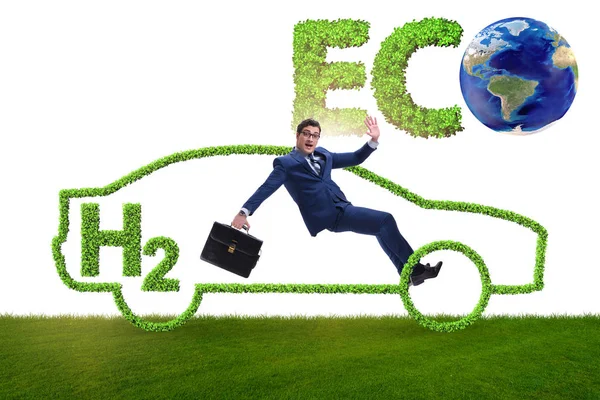 Vätgasbilskoncept i ekologiskt transportkoncept — Stockfoto