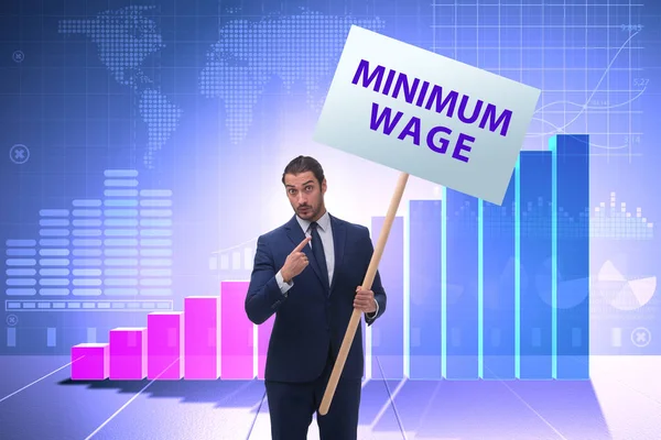 Concept of minimum wage with businessman