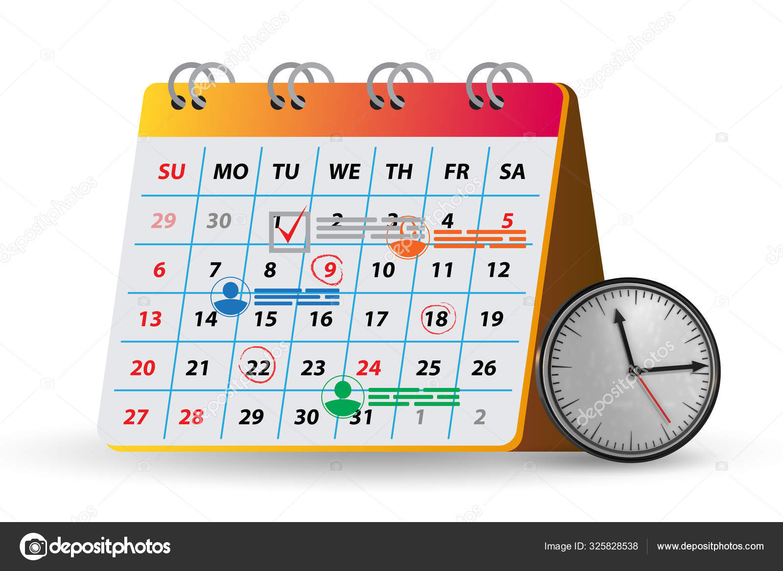 Calendar concept for planning purposes 3d rendering — Stock Photo