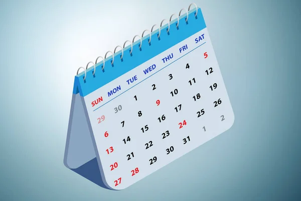 Concepto de calendario para fines de planificación - renderizado 3d —  Fotos de Stock