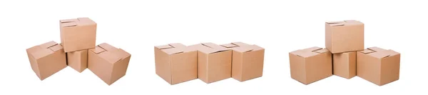 Uppsättning av lådor isolerad på vit — Stockfoto