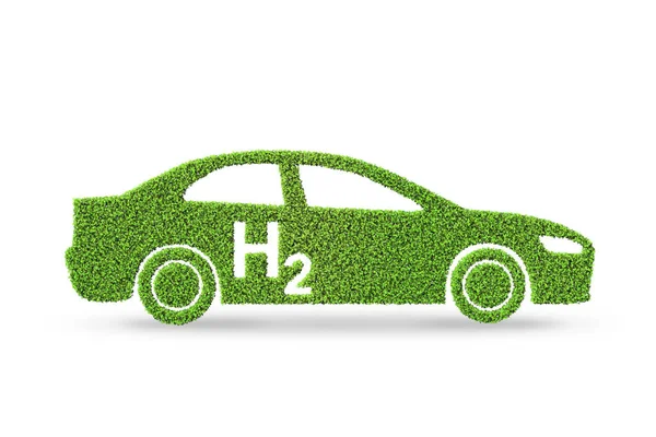 Υδρογόνο αυτοκίνητο έννοια - 3d απόδοση — Φωτογραφία Αρχείου