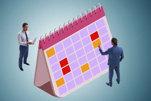 Concept de calendrier d'affaires avec homme d'affaires — Photo