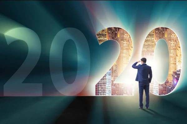 Empresario y concepto del nuevo año 2020 — Foto de Stock