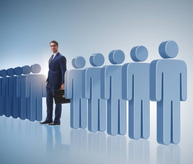 İş adamlarıyla kalabalık konseptinden uzak durmak