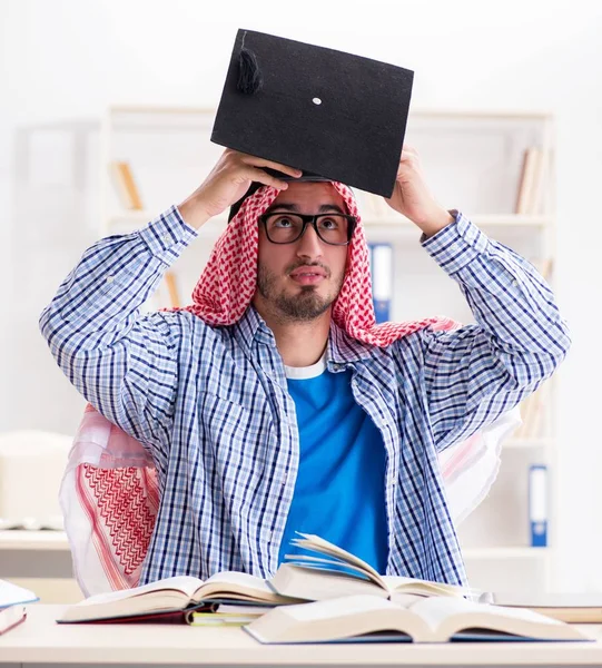 Arab student preparing for university exams