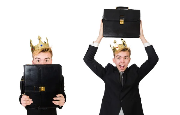 Concepto de rey hombre de negocios con corona —  Fotos de Stock