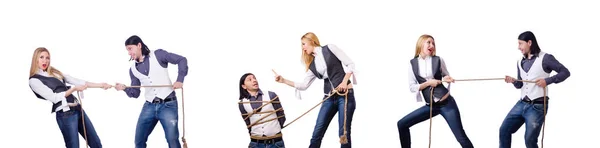 Family conflict with man and woman — Stock Photo, Image