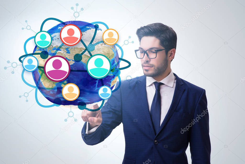Social networking concept with people