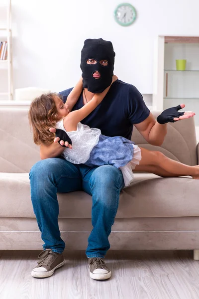 Child trafficking and abuse concept with small girl — Stock Photo, Image