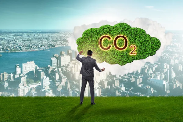 Екологічна концепція викидів парникових газів — стокове фото