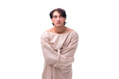 Beyaz tenli genç çılgın adam.