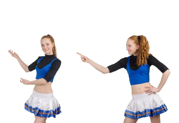 Cheerleader isoliert auf weißem Hintergrund — Stockfoto