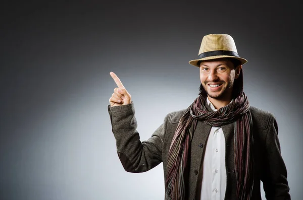 Man wearing vintage hat in funny concept — Stock Photo, Image