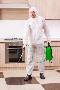 Profesyonel yüklenici mutfak at haşere kontrolü yapıyor