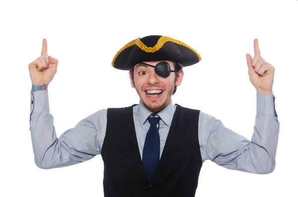 Imprenditore pirata isolato su sfondo bianco — Foto Stock