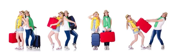 Paar junger Studenten auf Reisen — Stockfoto