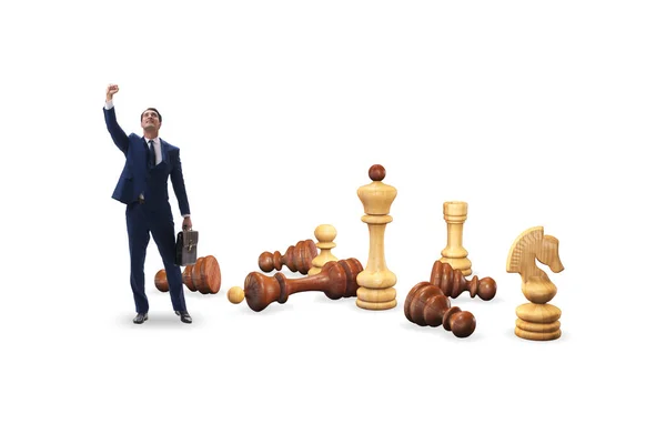 Strategy and tactics concept with businessman — Stock Photo, Image