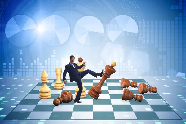 Strategy and tactics concept with businessman — Stock Photo, Image