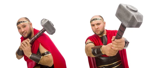 Gladiador aislado sobre fondo blanco — Foto de Stock