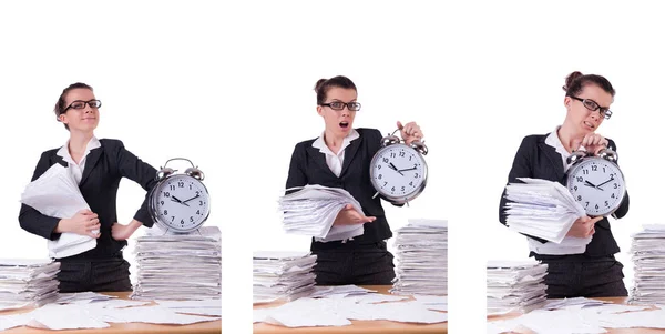 Vrouw zakenvrouw onder stress mist haar deadlines — Stockfoto