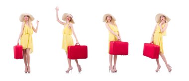 Genç bayan tatile hazırlanıyor.