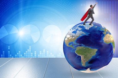 Dünyanın tepesindeki iş adamı.