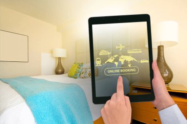 Çevrimiçi otel rezervasyonu kavramı