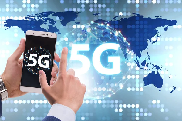 5G 모바일 기술 개념 - 인터넷의 빠른 속도 — 스톡 사진