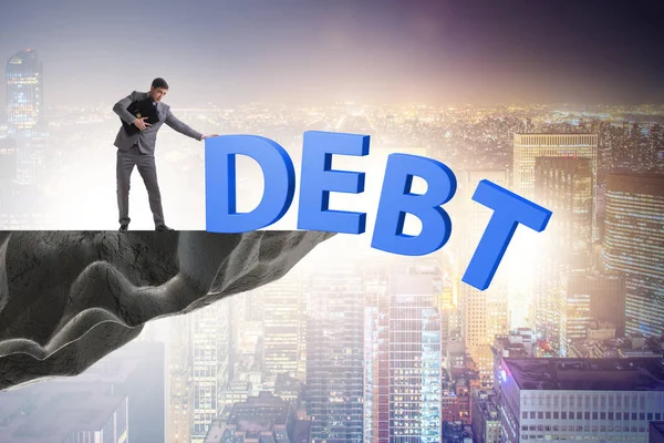 Debt and loan concept with businessman — Stock Photo, Image