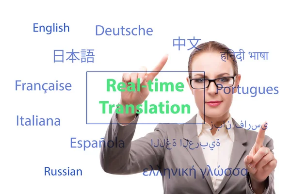 Az online fordítás fogalma idegen nyelvről — Stock Fotó