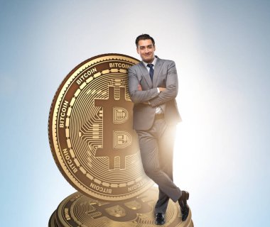 Kripto para birimi engelleme konsepti işadamı