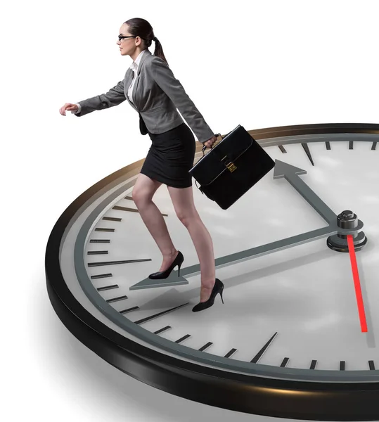 Imprenditrice nel concetto di gestione del tempo — Foto Stock