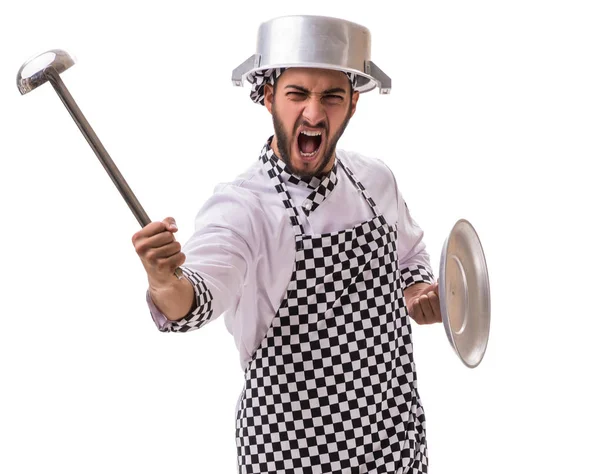 Masculino cozinheiro isolado no fundo branco — Fotografia de Stock