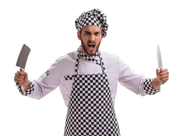 Masculino cozinheiro isolado no fundo branco — Fotografia de Stock