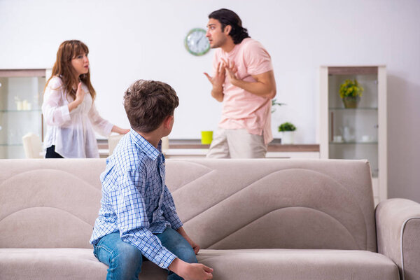 Family conflict with husband and wife and child