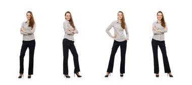 Güzel ofis yöneticisi beyazda izole edilmiş