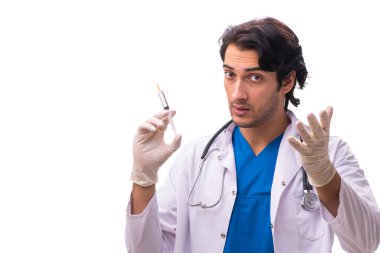 Beyaz tenli yakışıklı doktor.