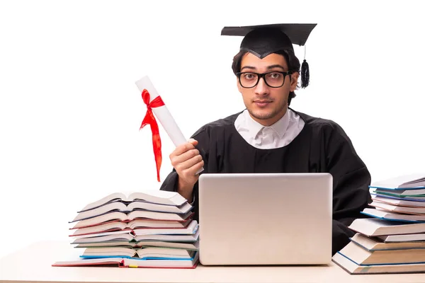 Young handsome student isolated on white — Stock Photo, Image