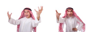 Beyaz üzerine izole edilmiş Arap adam kavramı