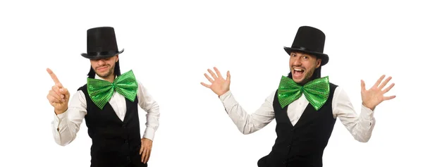 Homem com grande laço verde em conceito engraçado — Fotografia de Stock