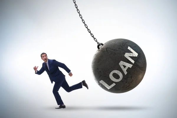 借金と融資の概念のビジネスマン — ストック写真