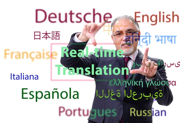 Concept of real time translation from foreign language — Stock Photo, Image