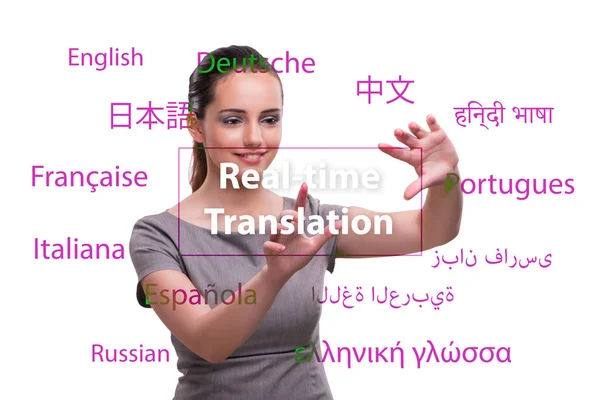 Concept de traduction en ligne depuis une langue étrangère — Photo