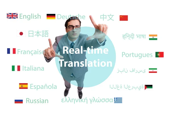 Concept of real time translation from foreign language — Stock Photo, Image