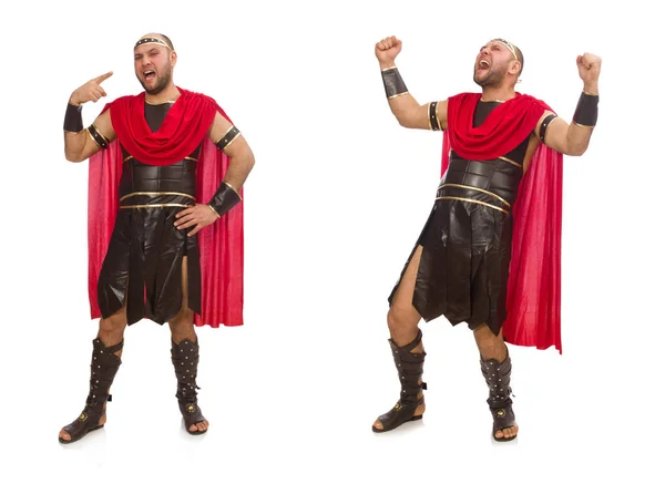 Gladiator isoliert auf weißem Hintergrund — Stockfoto