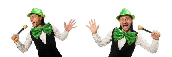 Чоловік з великою зеленою краваткою в смішній концепції — стокове фото