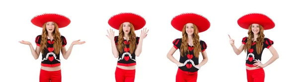 Grappig Mexicaans met sombrero in concept — Stockfoto