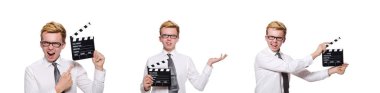 Beyaz tahtada film ile komik adam