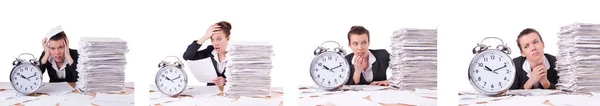 Kvinna affärskvinna under stress missar sina deadlines — Stockfoto